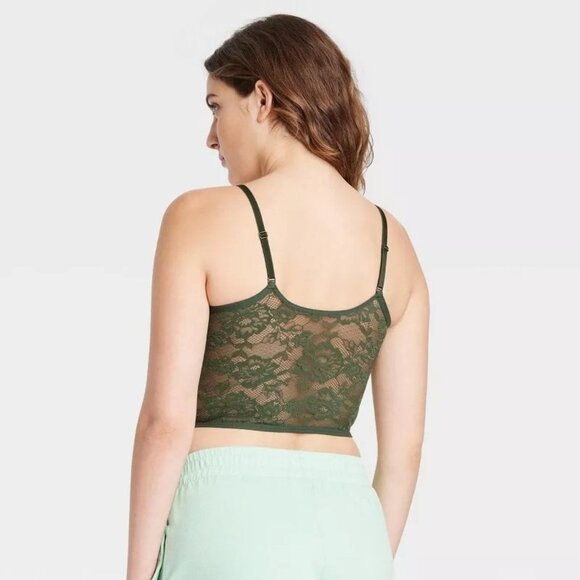 NWT Colsie Women's 80's Lace Brami in Green size XS‎ - Picture 9 of 9